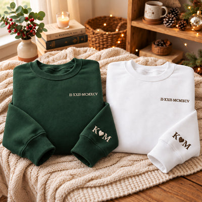 Custom Couple Initials & Year Roman Numberal For Her, Him - Personalized Shirt