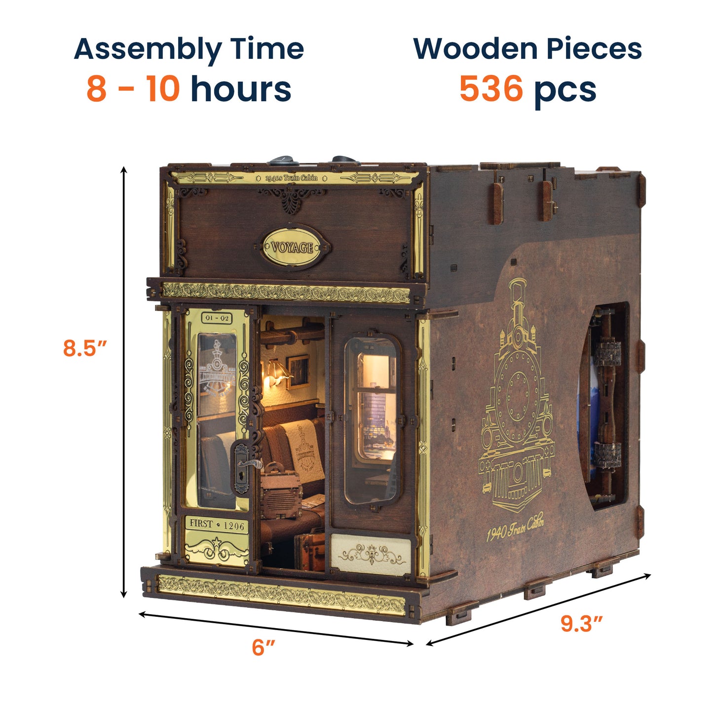 Customize View Train Cabin - Personalized Photo DIY Book Nook Kit
