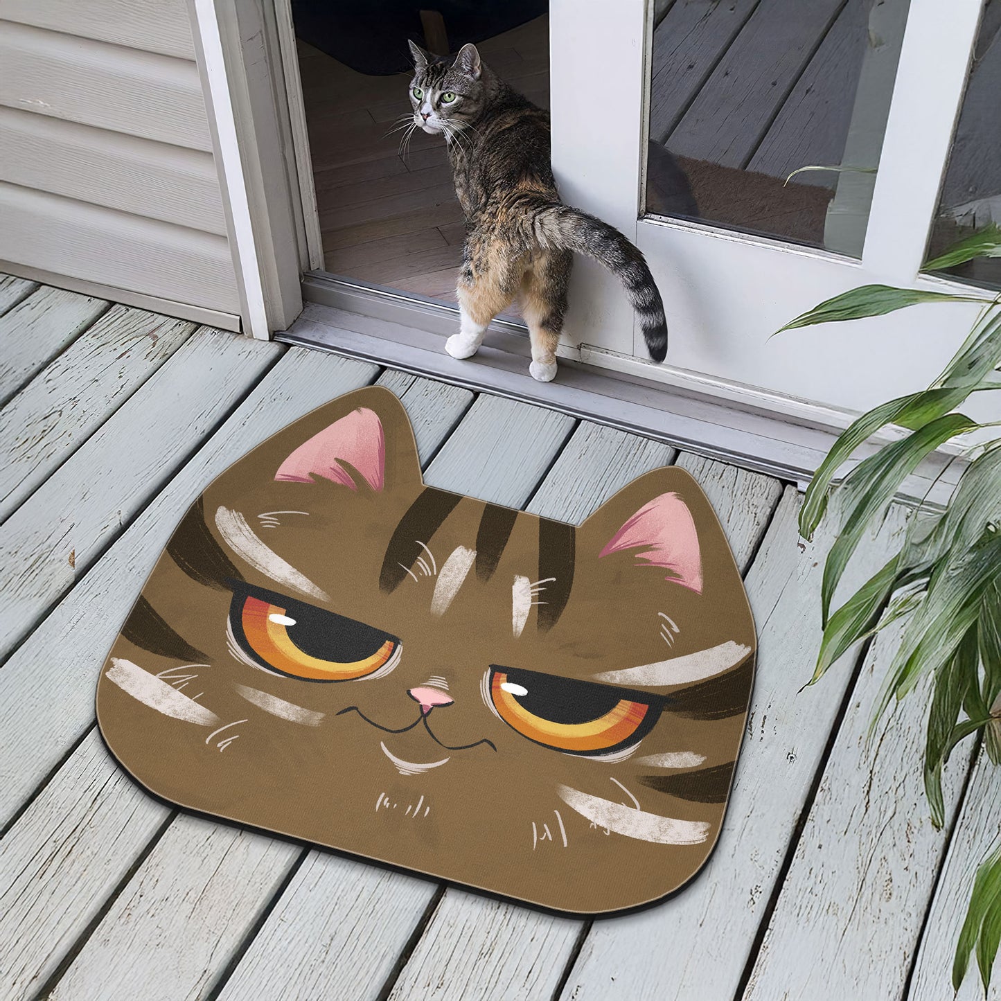 Cute Cat Face - Personalized Doormat