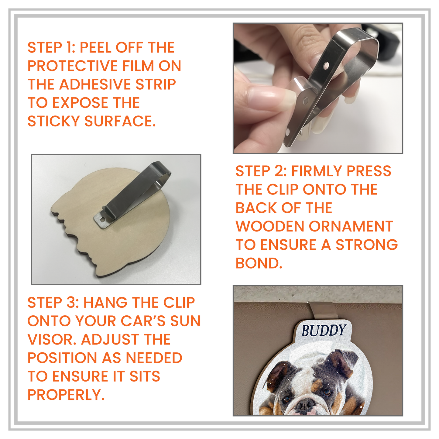 Drive Safe I Am Always With You - Personalized Wooden Photo Car Visor Clip