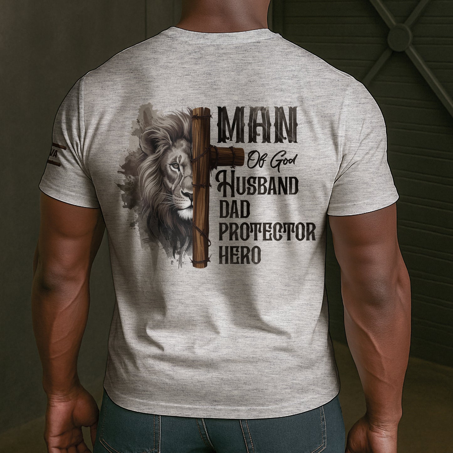 Dad Man Of God - Personalized Back Printed Shirt