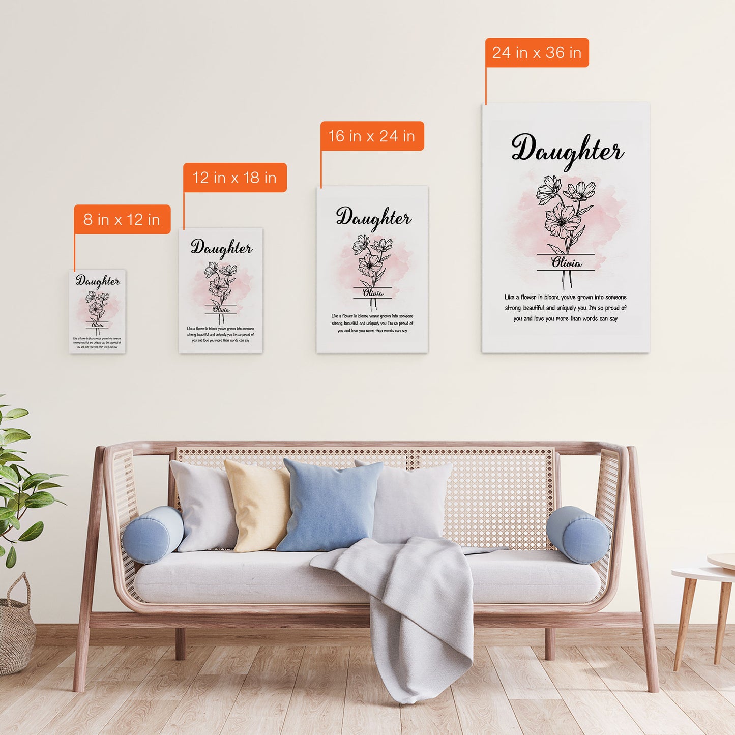 Daughter Like A Flower In Bloom - Personalized Poster/Canvas