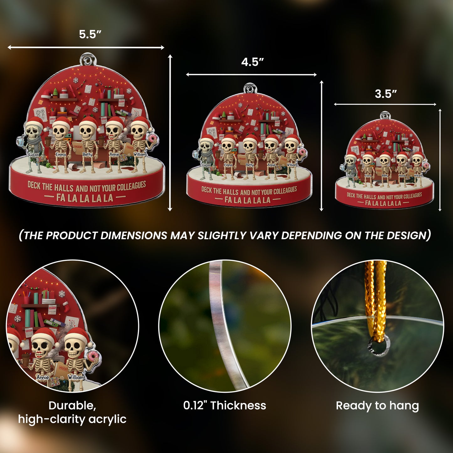 Deck The Halls And Not Your Colleagues Fa La La La - Funny Gifts For Coworkers - Personalized Acrylic Ornament