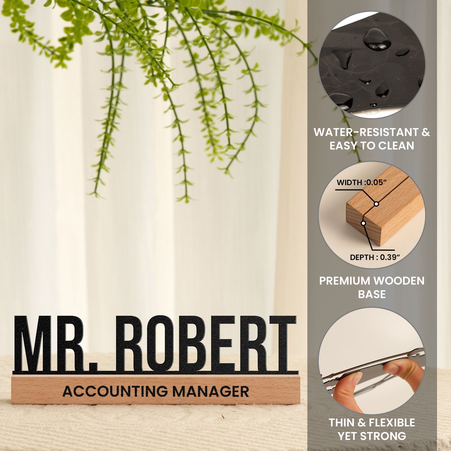 Desk Name Plate For Teacher, Principal, Executive, Custom Company Office Gifts - Personalized Metal Desk Name Plate