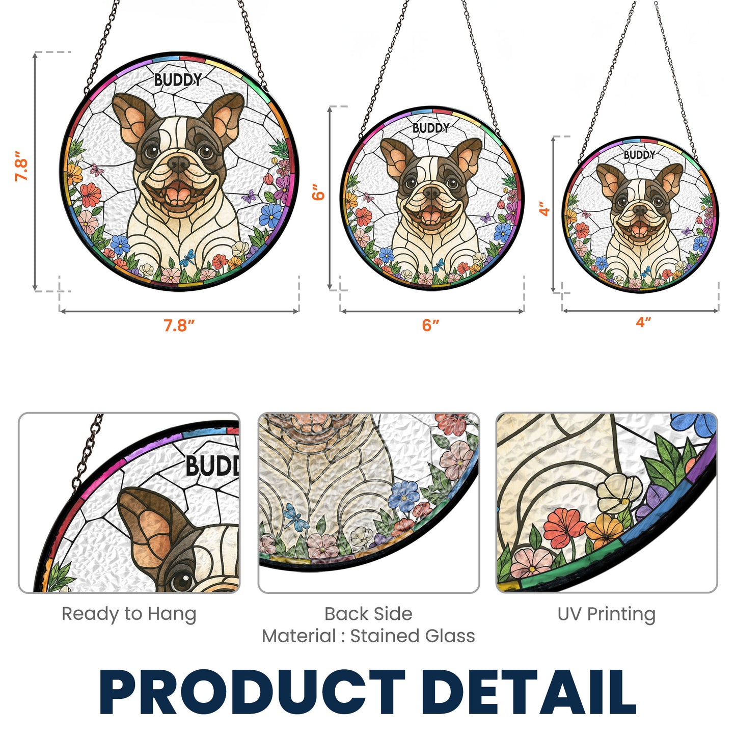 Dog Loss - New Version - Personalized Stained Glass Window Hanging Suncatcher