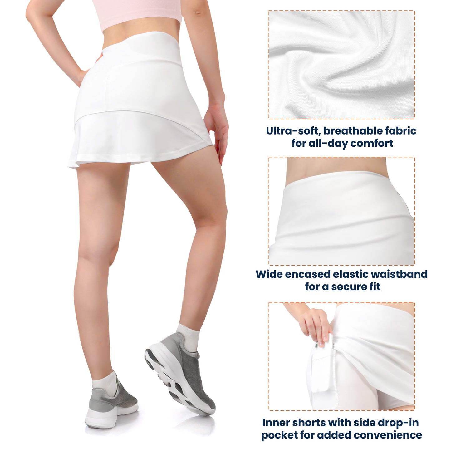 Dog Lover Gift Toile de Jouy French Style - Custom Women's Skorts With Pockets