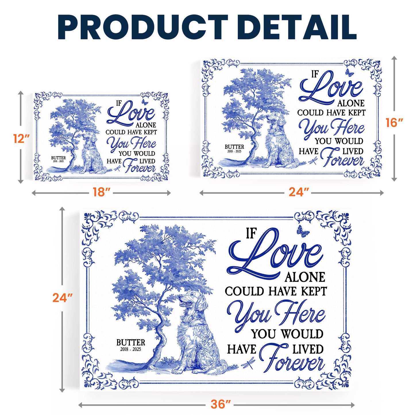 Dog Memorial Toile De Jouy If Love Alone Could Have Kept You - Personalized Poster