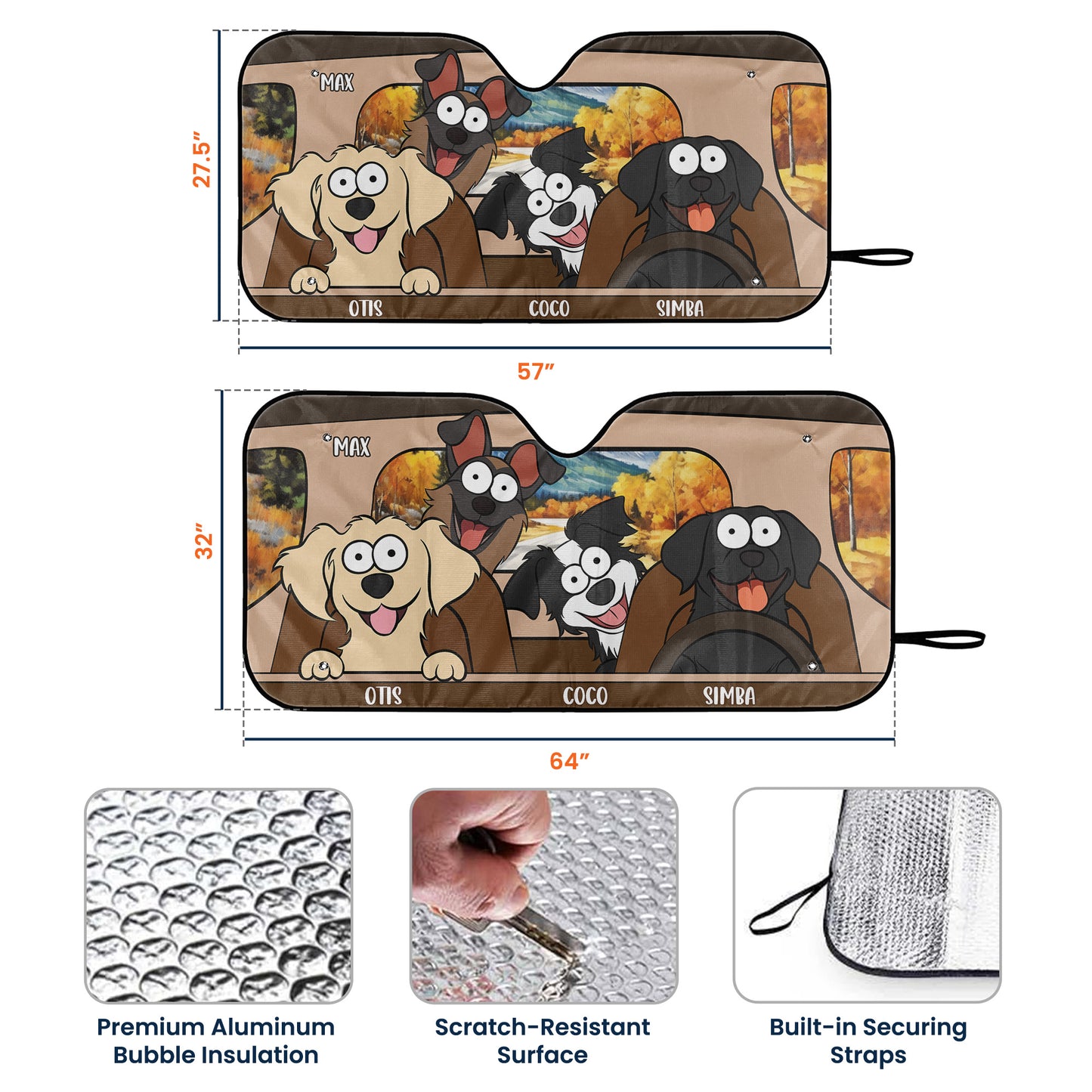 Dogs & Cats - Personalized Car Sun Shade