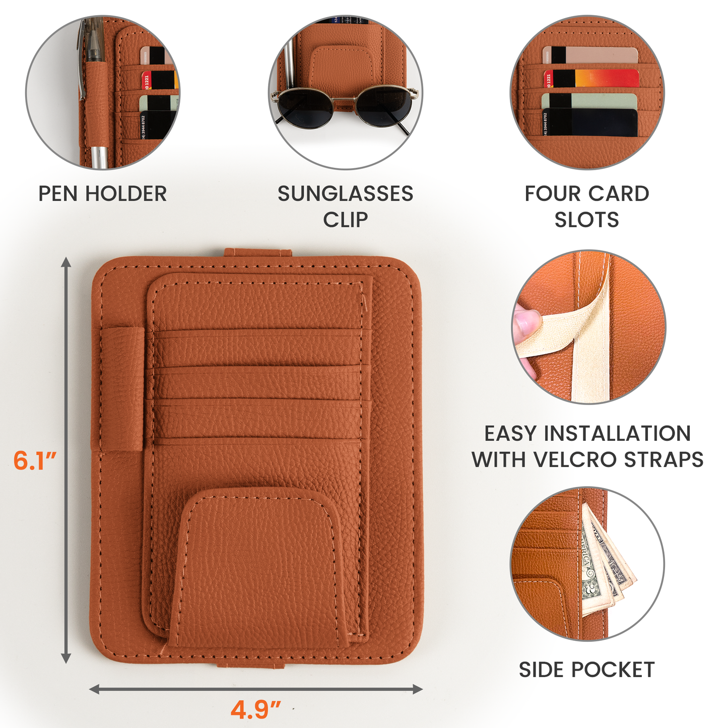 Drive Safe - For Son, Dad, Husband, Family - Personalized Leather Car Visor Organizer