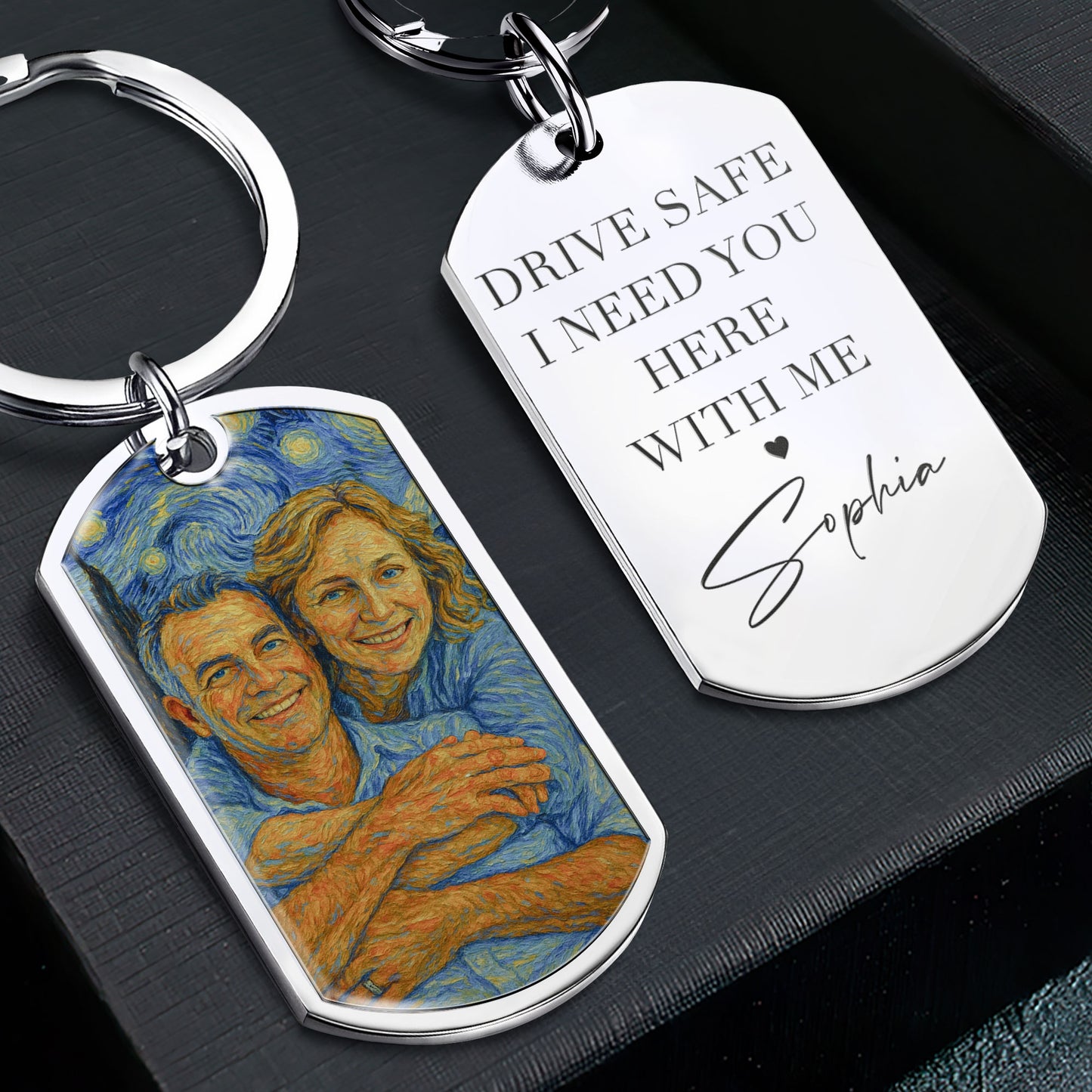 Drive Safe I Need You Here - Personalized Stainless Steel Photo Keychain
