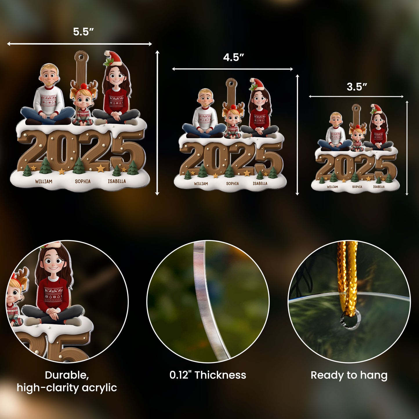 Family Christmas - New Version - Personalized Acrylic Ornament