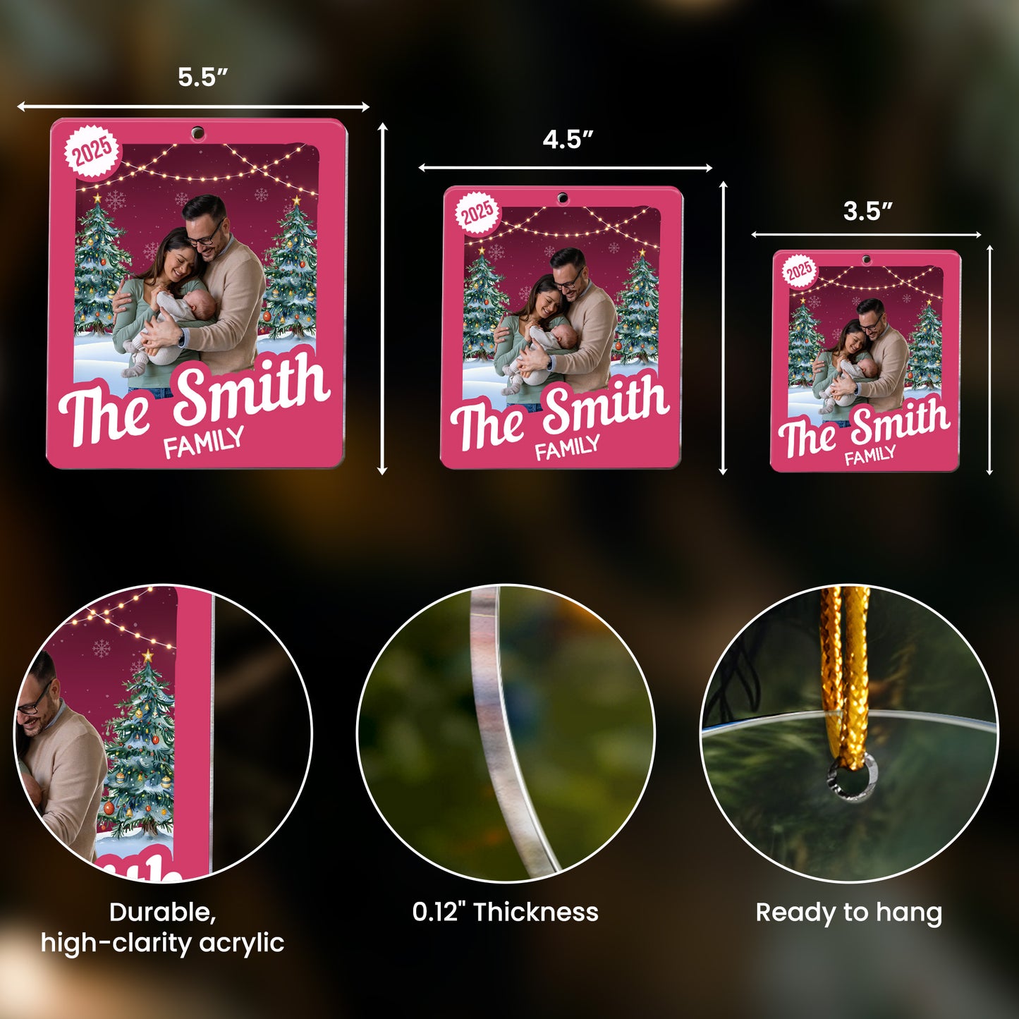 Family Member Toy Box - Christmas Custom Gift - Personalized Acrylic Photo Ornament