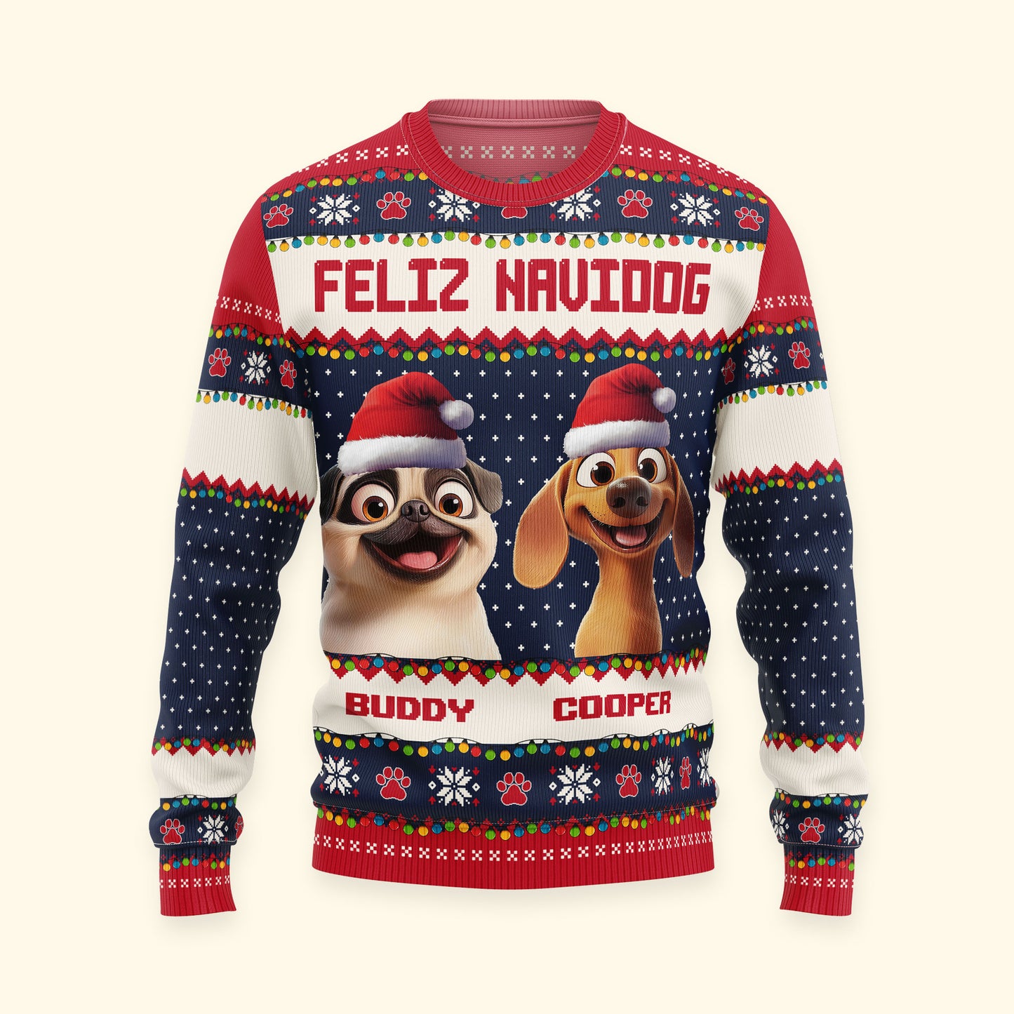 Feliz Navidog - Personalized Ugly Sweater