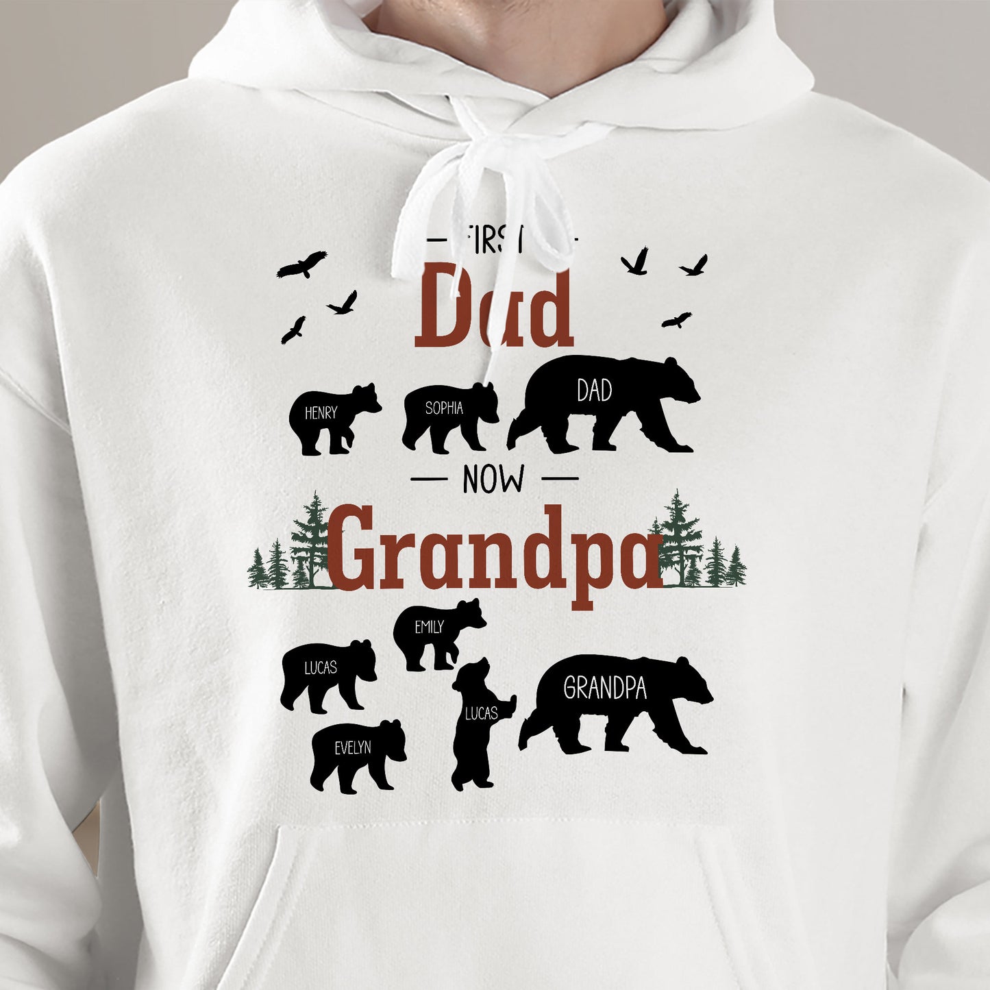 First Dad Now Grandpa - Papa Bear - Personalized Shirt