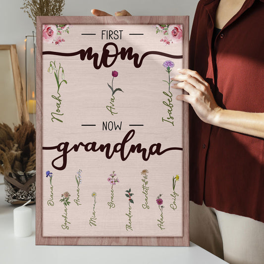 First Mom Now Grandma - Personalized Canvas