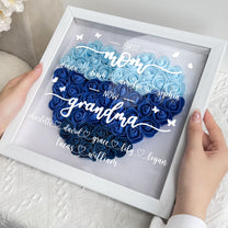 First Mom Now Grandma - Personalized Flower Shadow Box