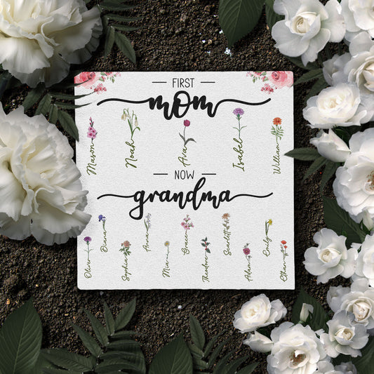 First Mom Now Grandma - Personalized Garden Stone