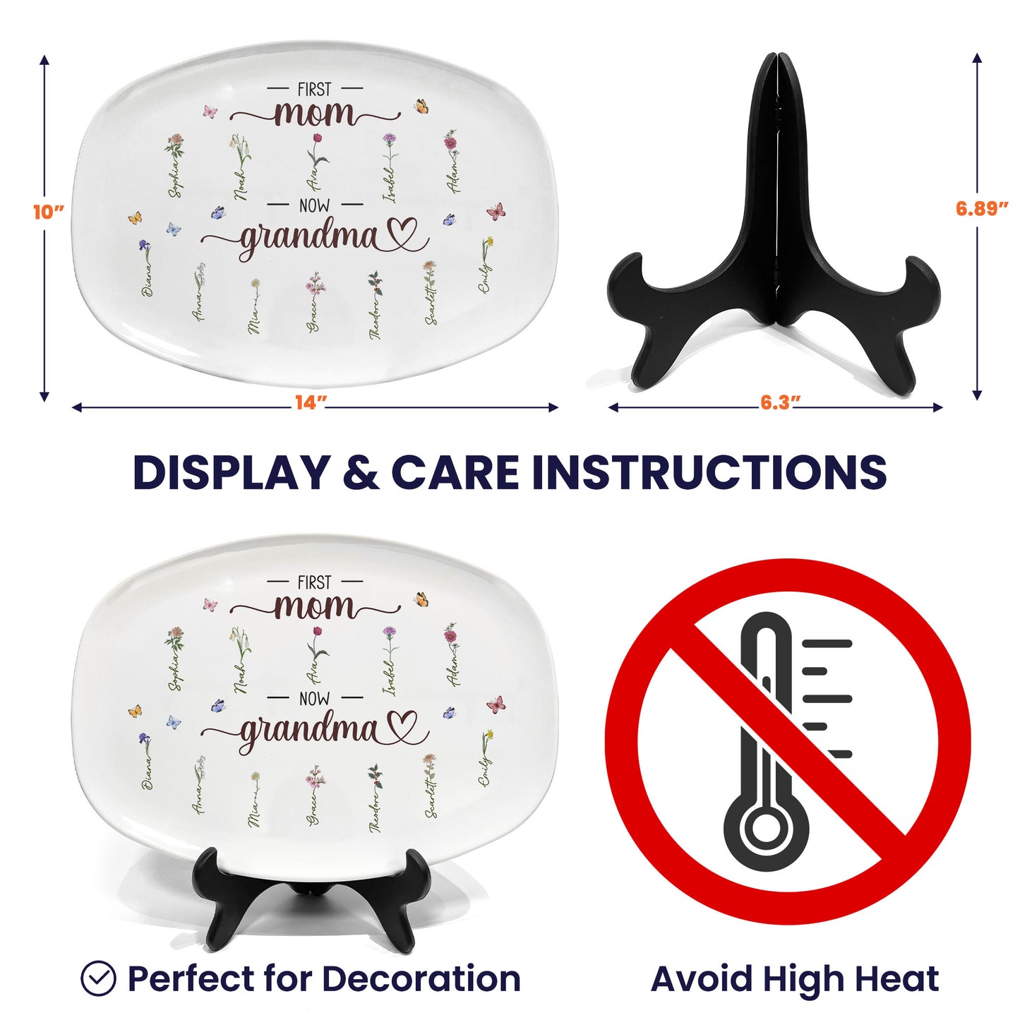 First Mom Now Grandma - Personalized Platter