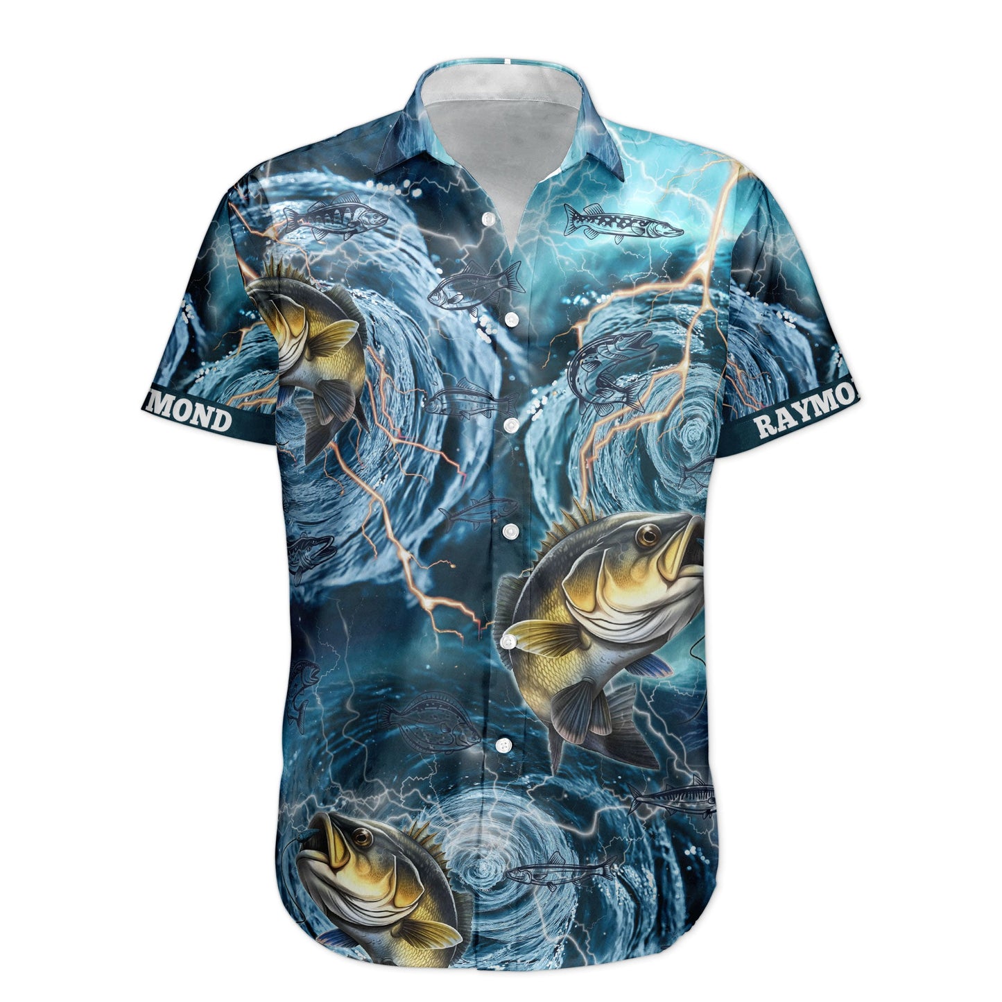 Fishing Bass Fish Types Whirlpool Ocean Aloha Shirts For Men - Custom Hawaiian Shirts