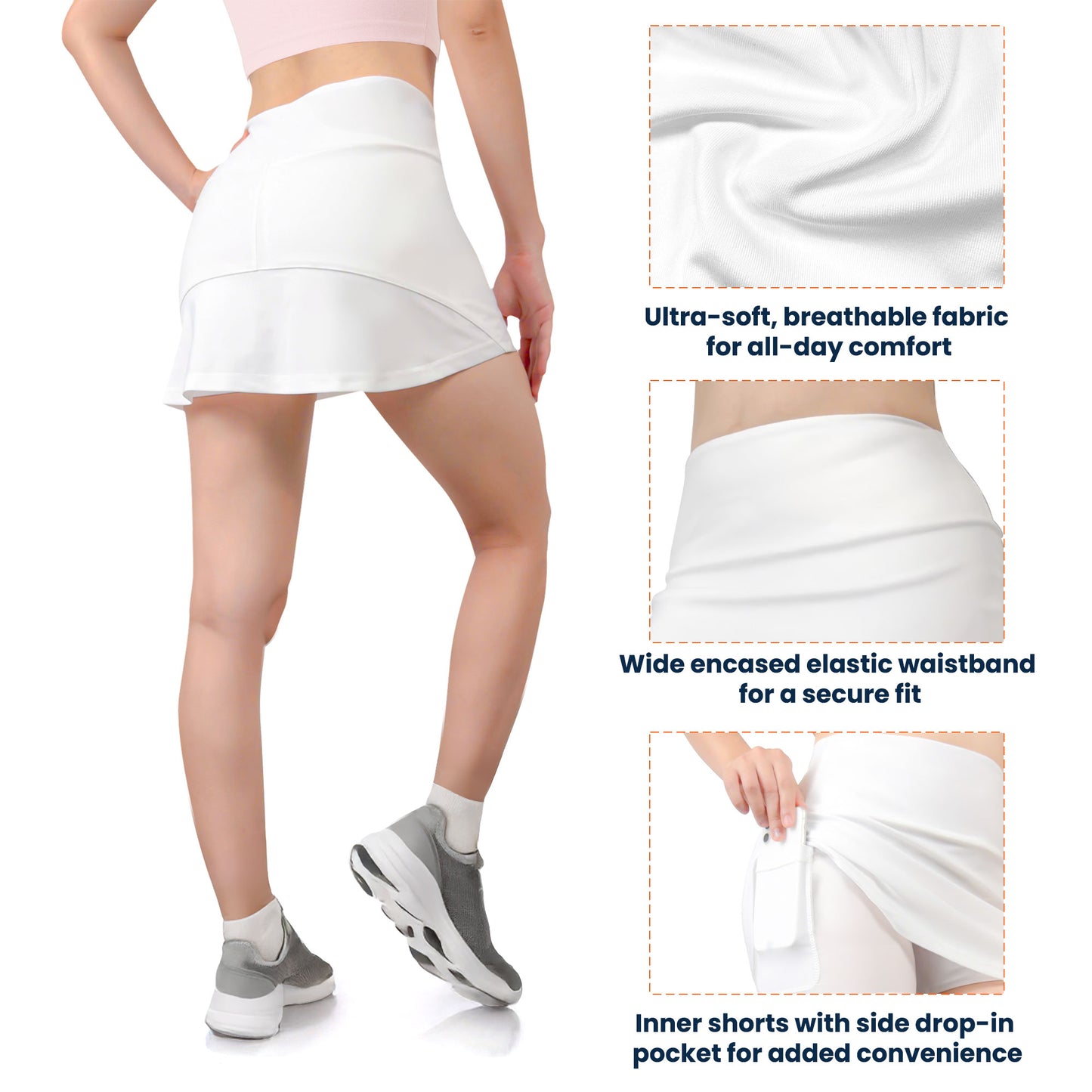 Flower Sport, Tennis, Golf.... Toile De Jouy - Custom Women's Skorts With Pockets