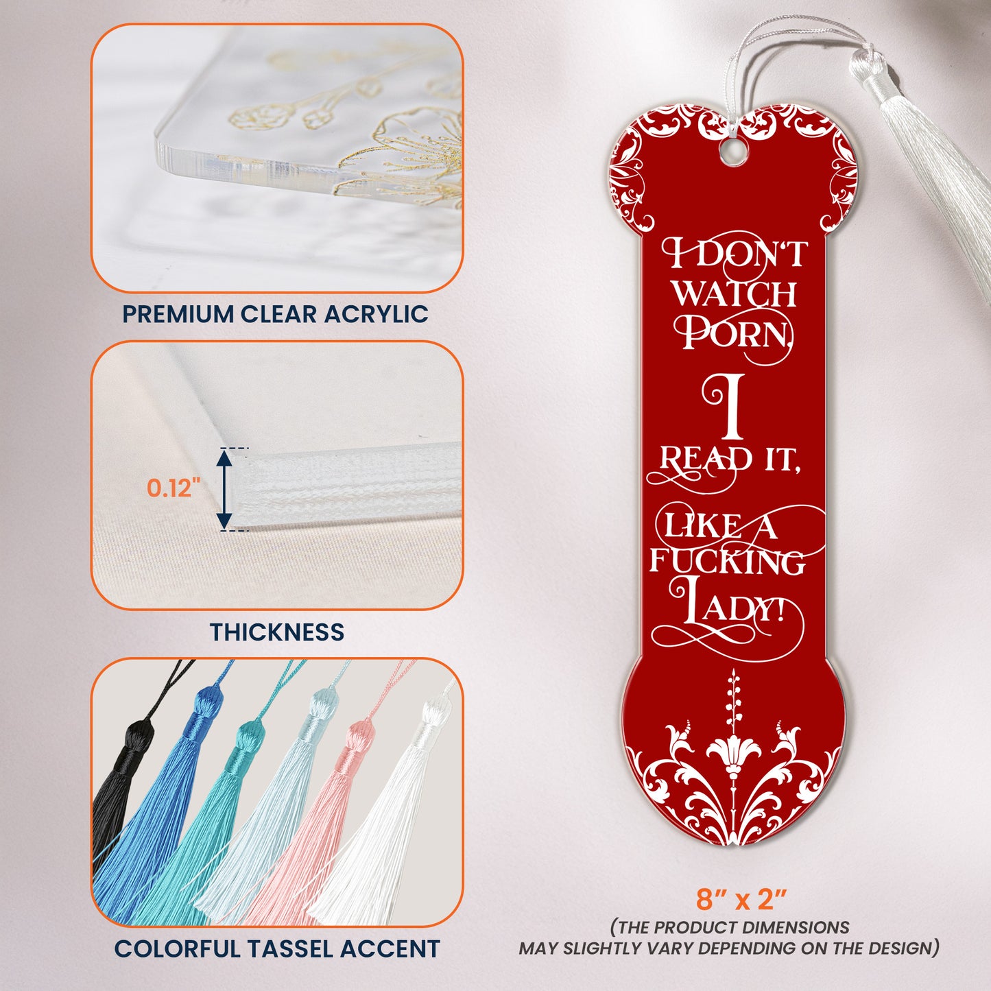 Funny Gifts For Smut Reading Lovers - Custom Acrylic Bookmark