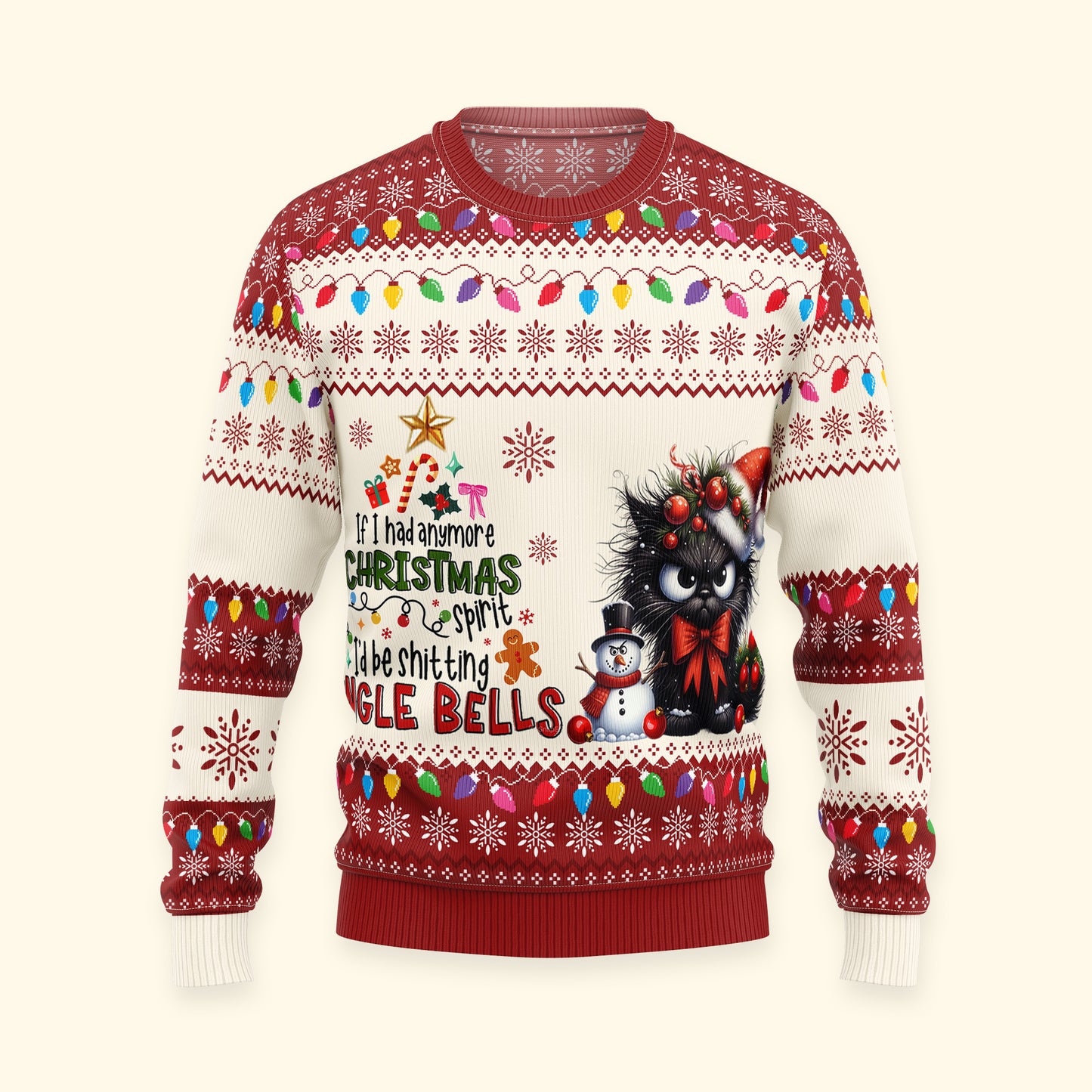 Funny Ugly Sweaters - I'd Be Sh*tting Jingle Bells - For Coworkers, Boss - Personalized Ugly Sweater