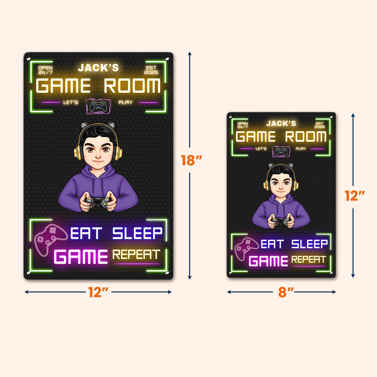 Game Room Decor - Personalized Metal Sign