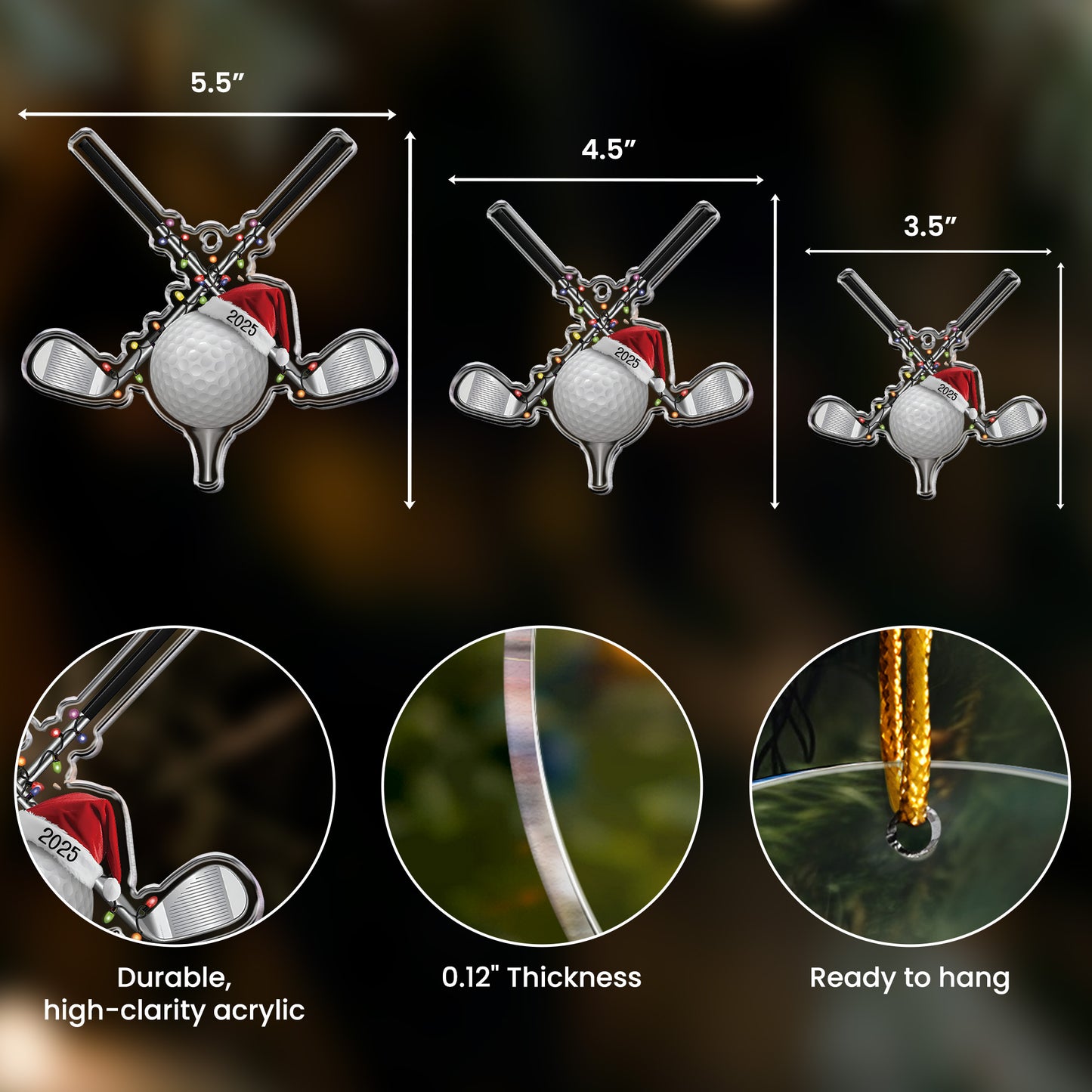 Gift For Golfer Golfing 2D Flat Ornament - Acrylic Ornament