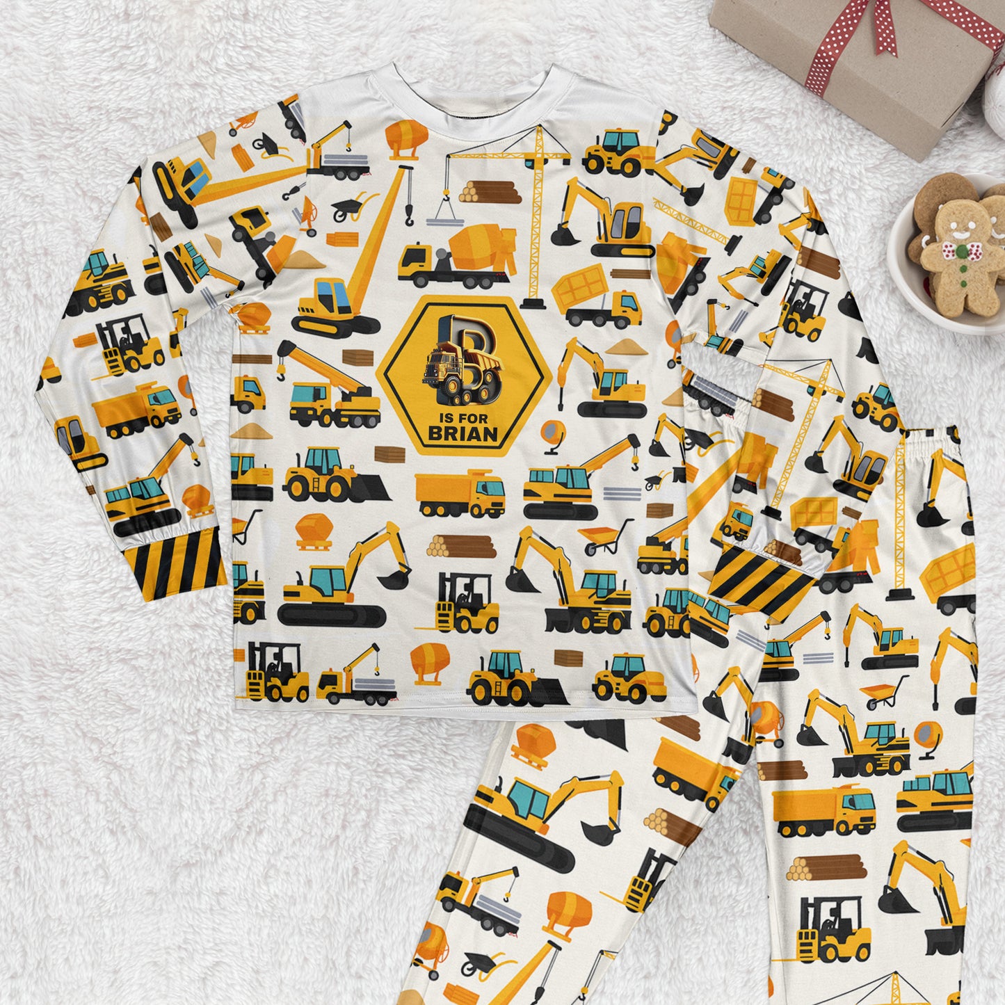 Gift For Kid Construction, Monster Truck, Unicorn Letter - Personalized Pajama Set