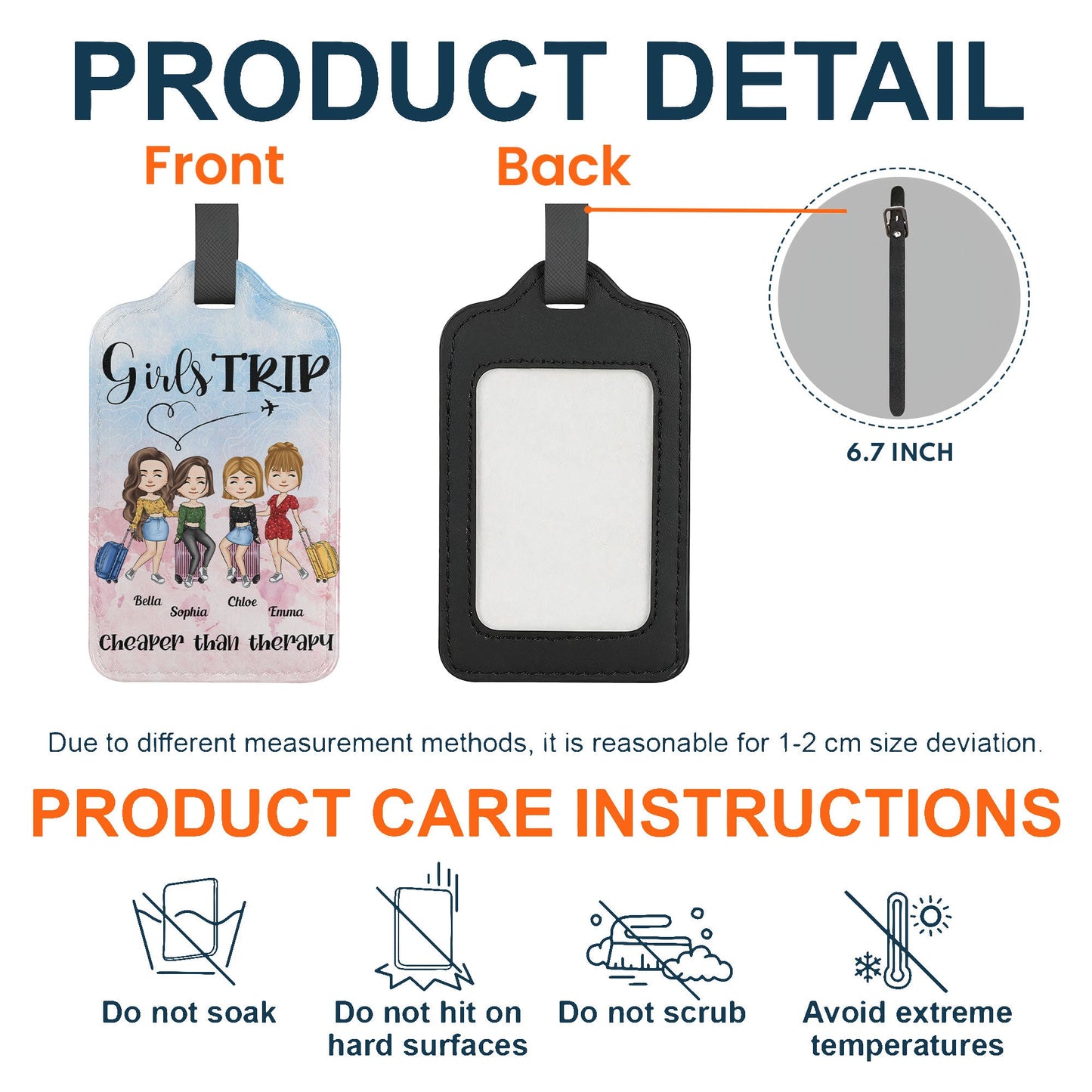 Girls Trip Is Cheaper Than Therapy - Personalized Luggage Tag