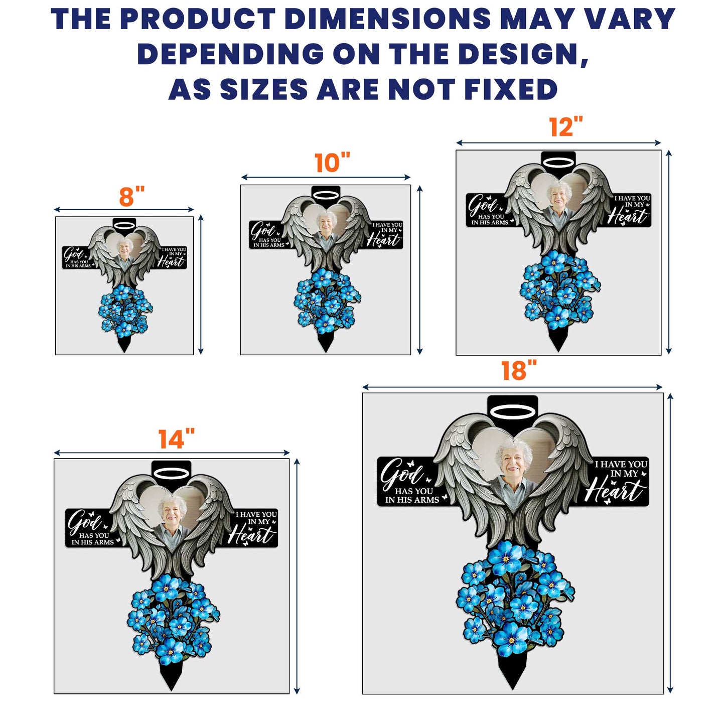 God Has You In His Arms I Have You In My Heart - Personalized Photo Metal Garden Stake