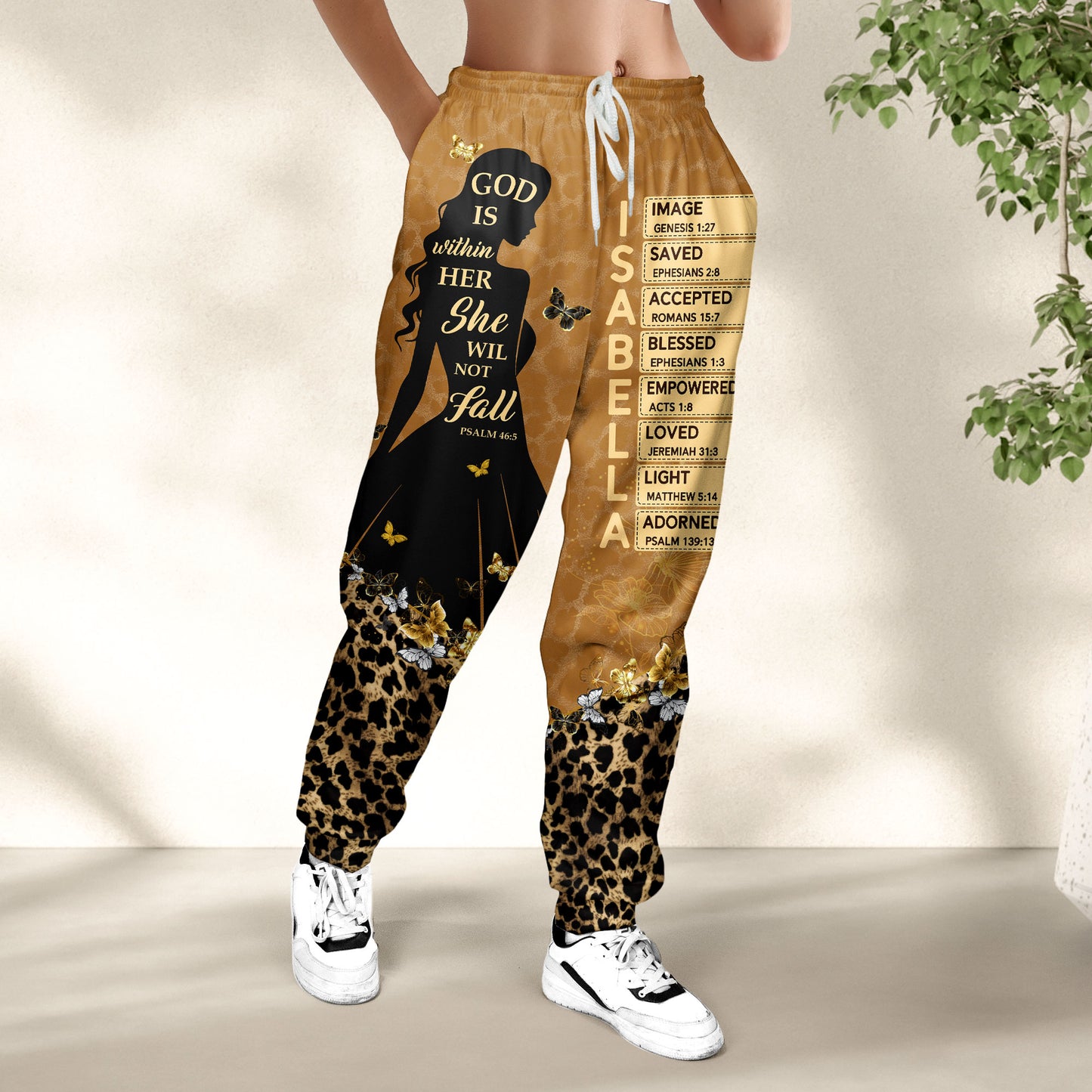 God Is Within Her Name In Bible - Personalized Sweatpants