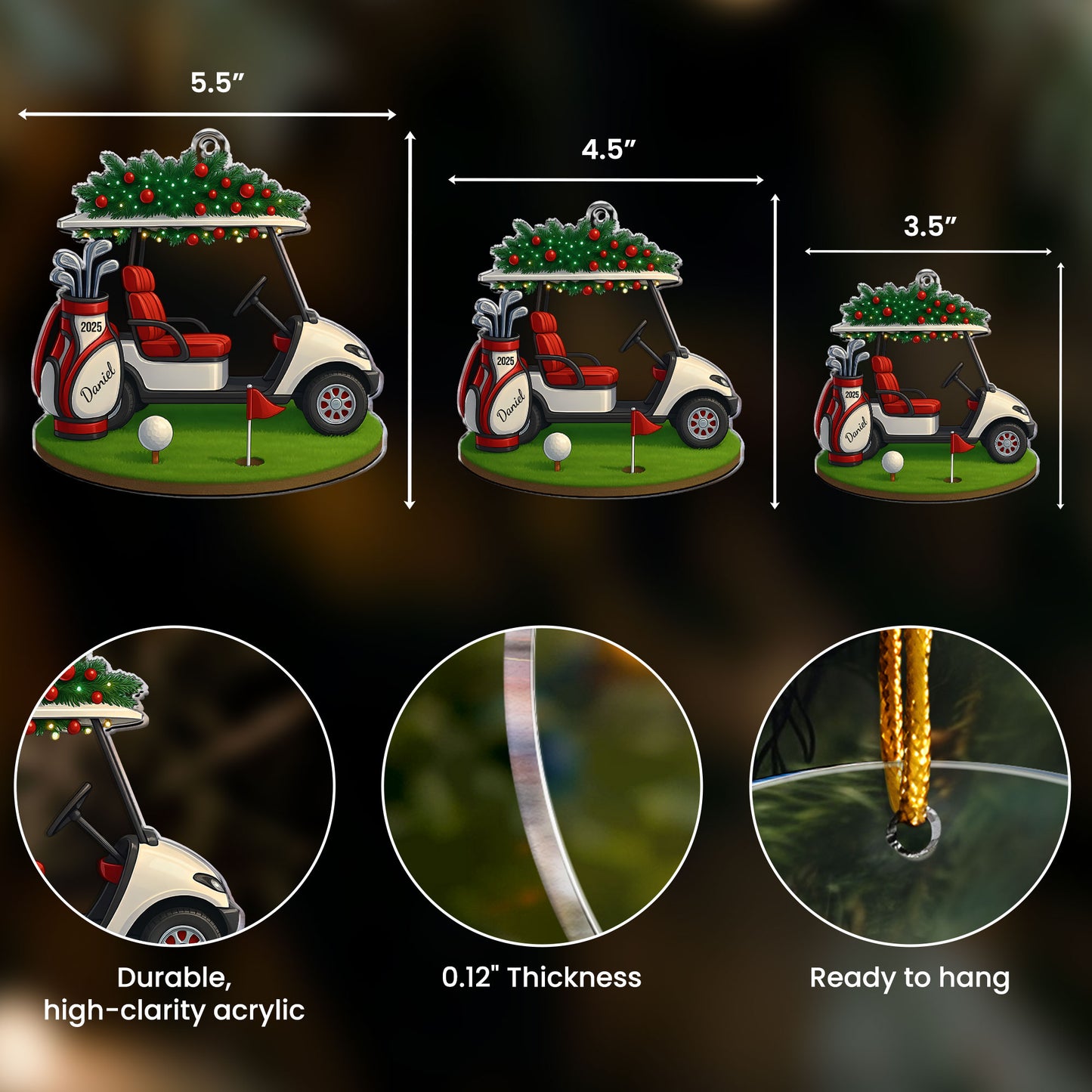 Golf Christmas - Personalized Acrylic Ornament
