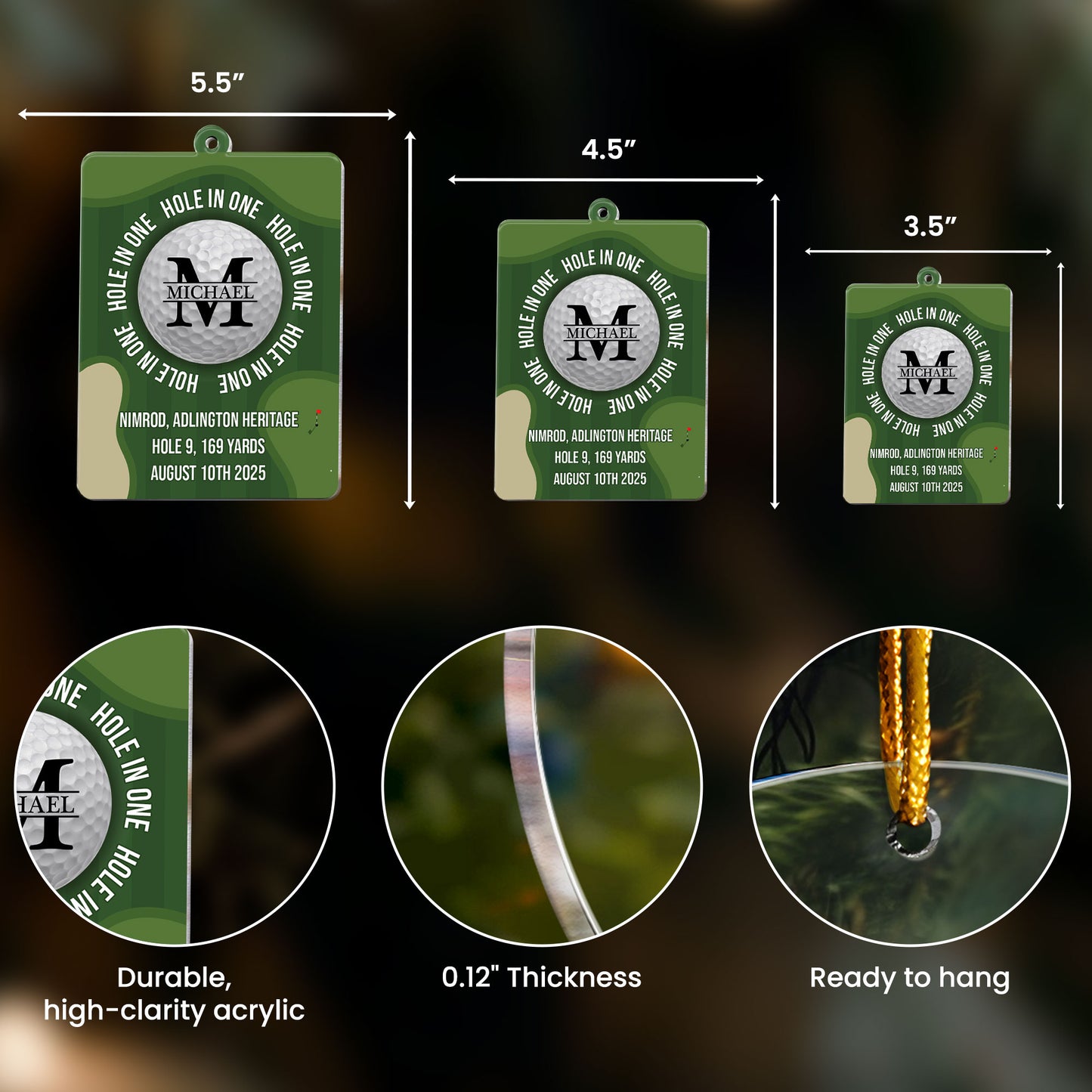 Golf Personal Milestone - Personalized Acrylic Ornament