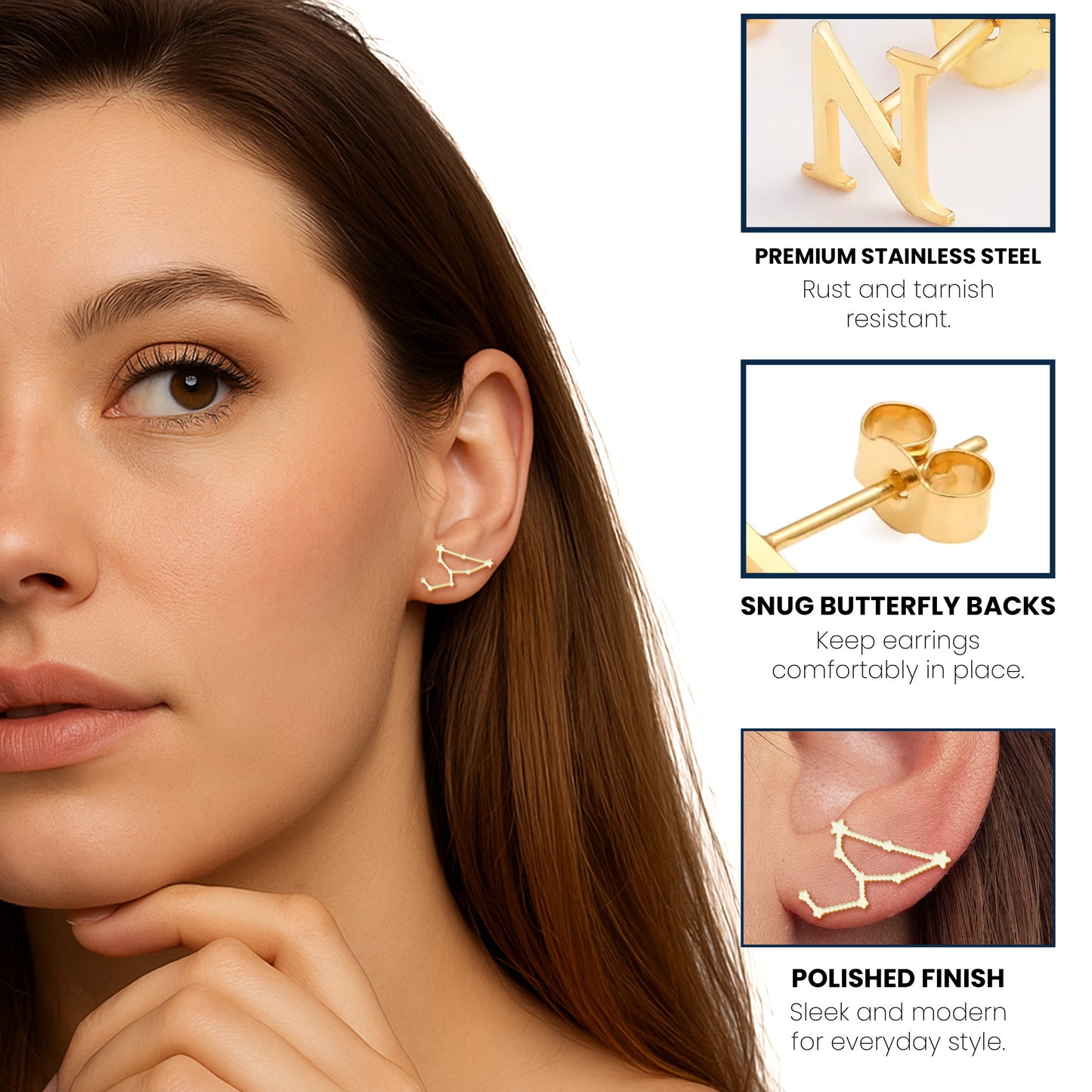 Good Friends Are Like Stars Zodiac Bestie Custom Gift - Personalized Stud Earrings