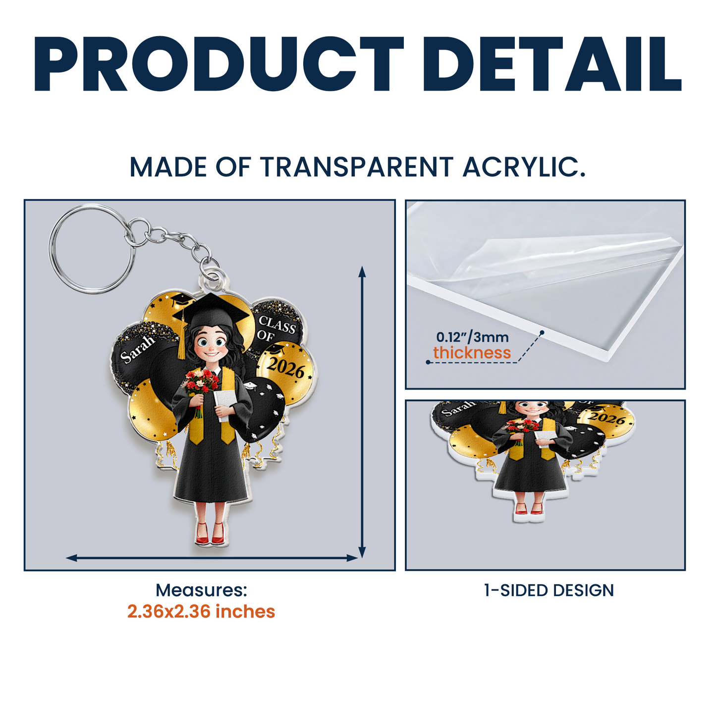 Graduation Celebration Keychain - Personalized Acrylic Keychain