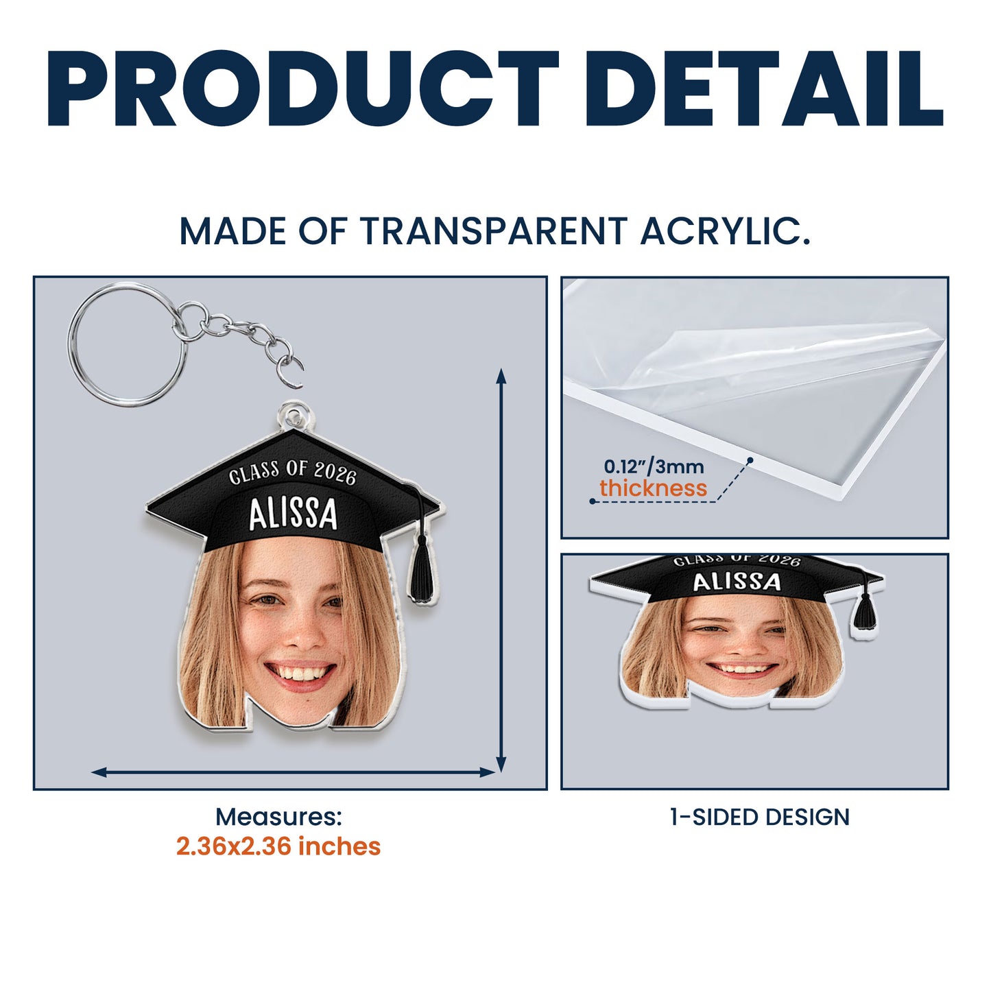 Graduation Custom Face - Personalized Acrylic Photo Keychain