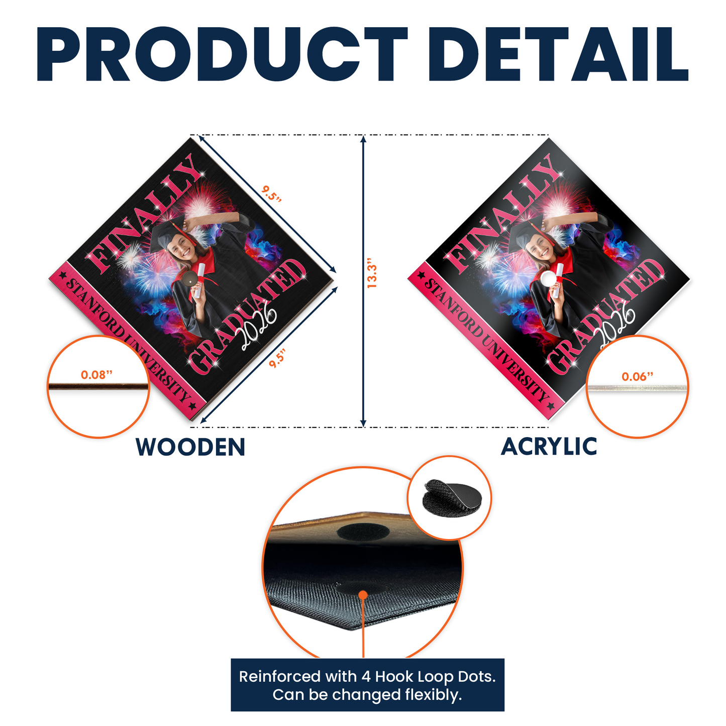 Graduation Custom Name And Photo - Personalized Photo Graduation Cap Topper