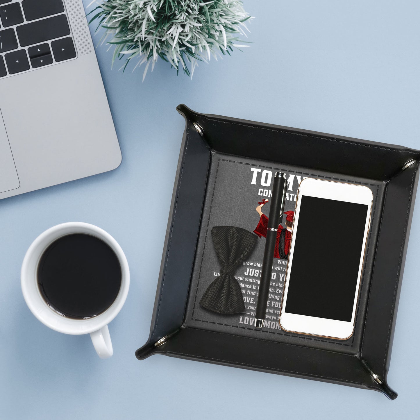 Graduation Follow Your Dreams Believe In Yourself - Personalized Leather Valet Tray