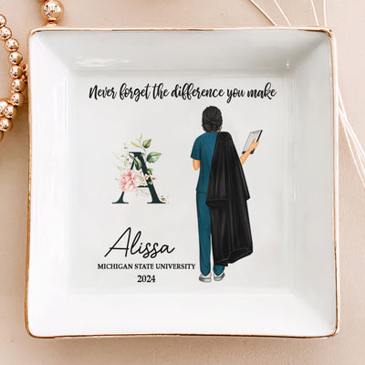 Graduation Gift For Nurse - Personalized Jewelry Dish