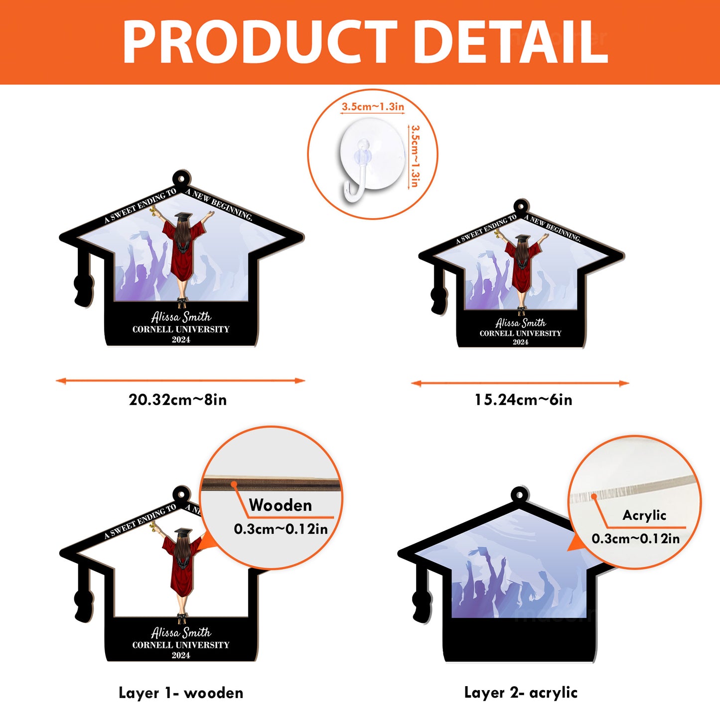 Graduation Gifts A New Beginning - Personalized Window Hanging Suncatcher Ornament