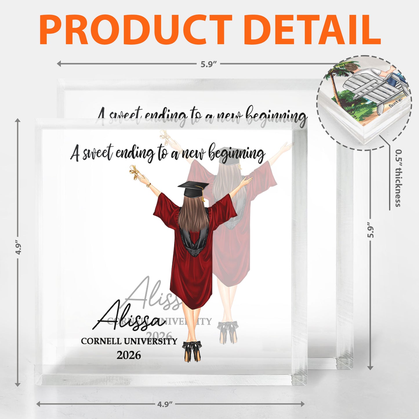 Graduation Gifts A Sweet Ending - Personalized Acrylic Plaque