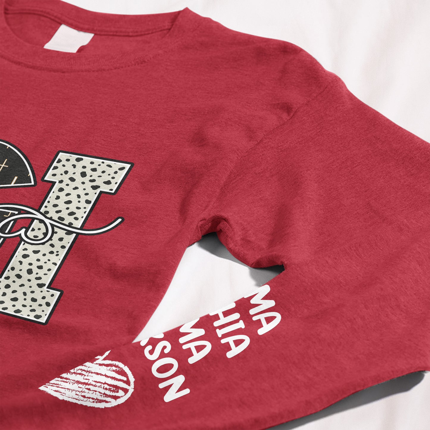 Grandma Custom Kids Name Bible Pattern Style - Custom Long Sleeve T-Shirt