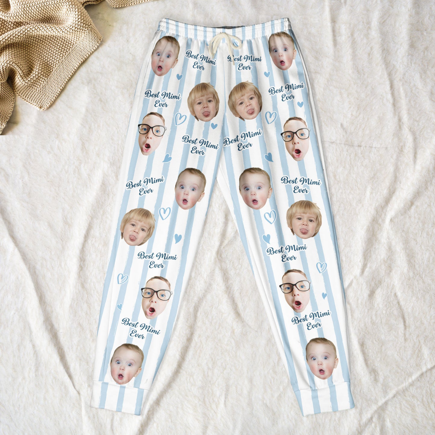 Grandma Custom Kids Photo - Personalized Photo Sweatpants, Lounge Pants With Pockets