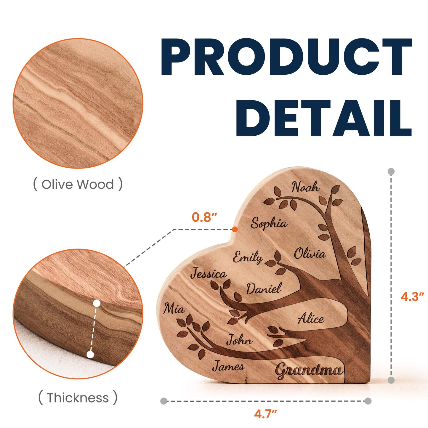 Grandma With Children Name - Personalized Engraved Wood Plaque