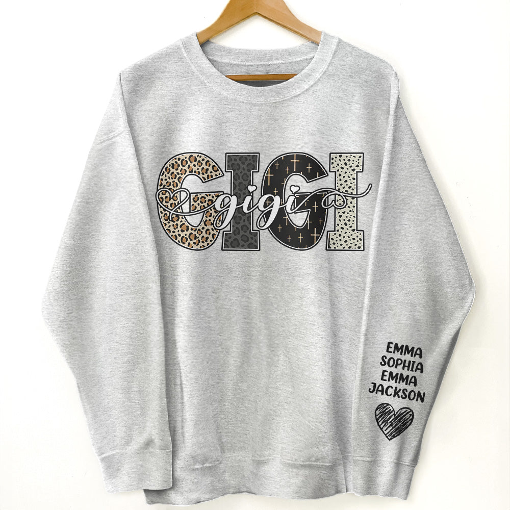 Grandma, Gigi, Nana Custom With Grandkids Names - Bible Style Design - Personalized Sweatshirt