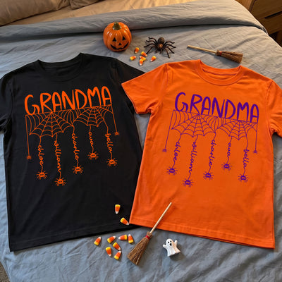 Grandma Spooky Spiders Web - Personalized Shirt