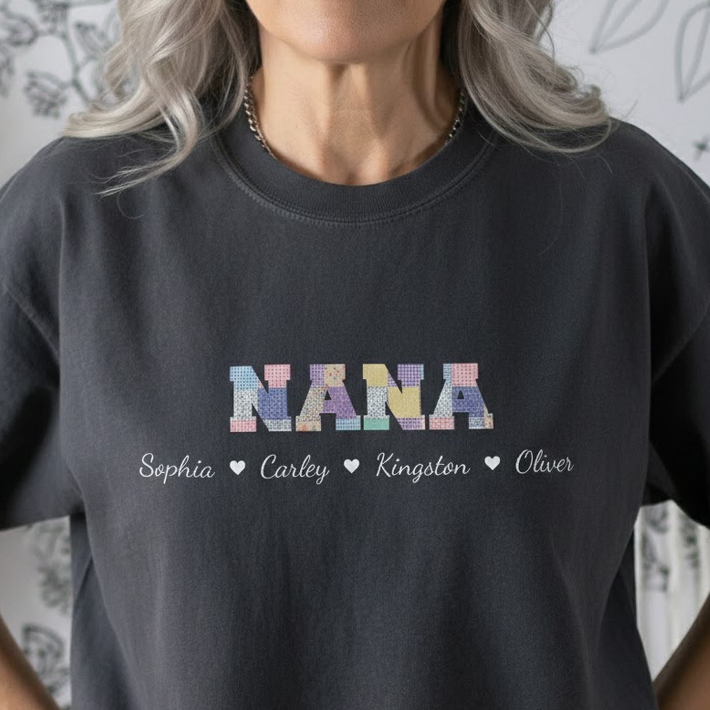 Grandma-Title-Patchwork-Print-Personalized-Shirt-4