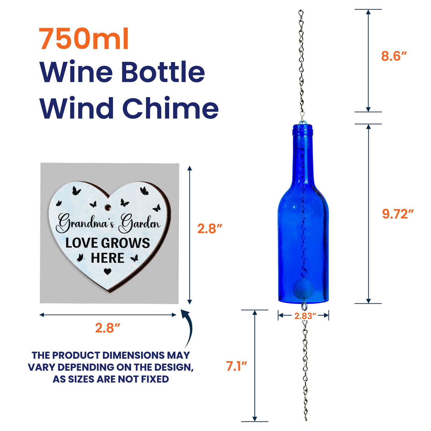 Grandma's Garden Birth Flowers - Personalized Wine Bottle Wind Chime