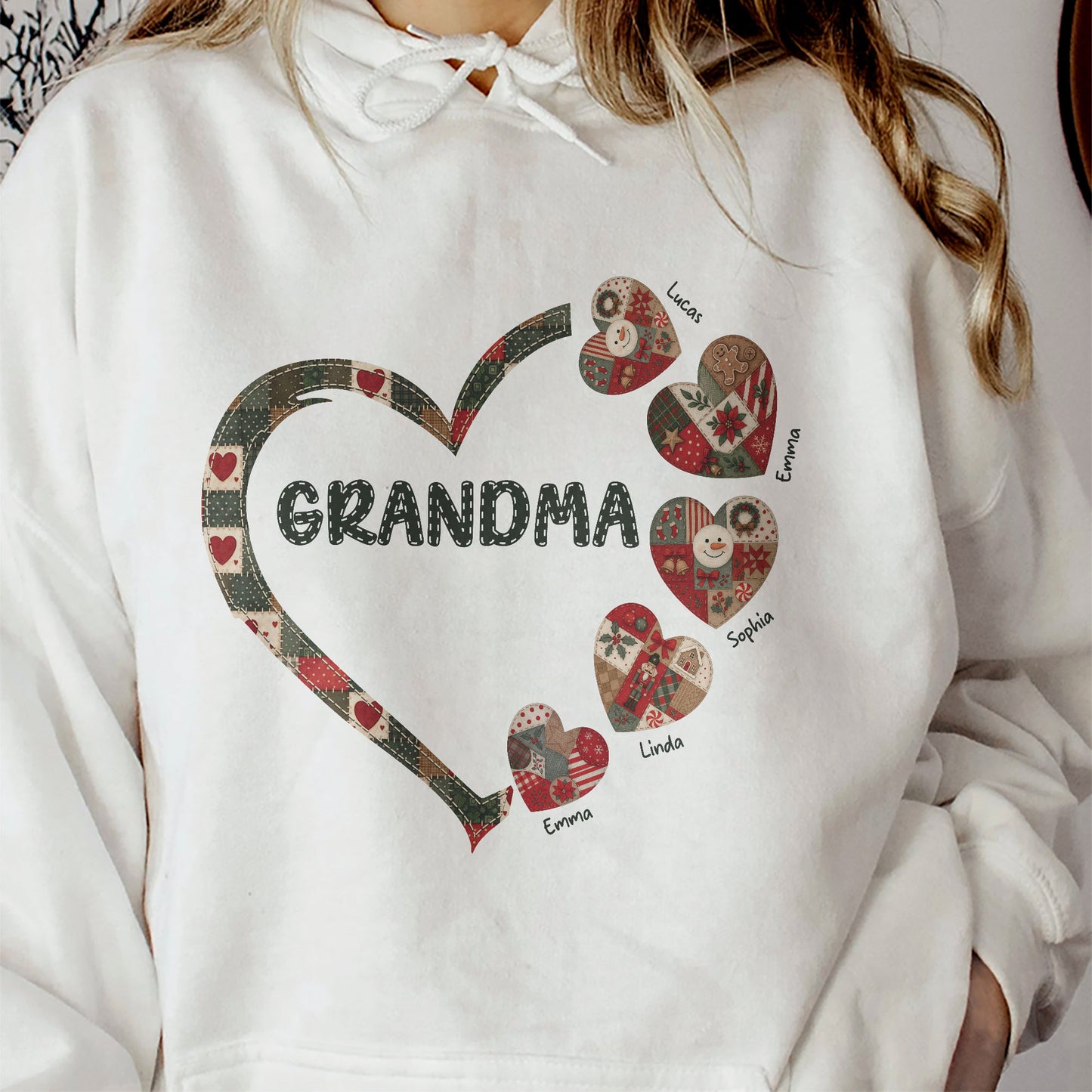 Grandma's Heart Patchwork Style - Personalized Shirt
